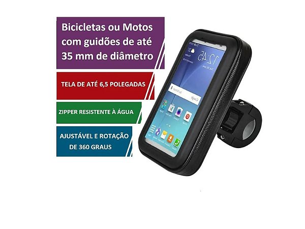 Suporte Para Celular Até 6 Pol Guidão 22 A 35mm Bike Moto