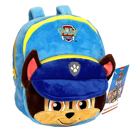 Mochila Pelúcia Zíper Patrulha Canina Chase Original Candide