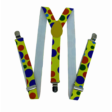 Suspensório Palhaço Unissex Fantasia Carnaval Halloween