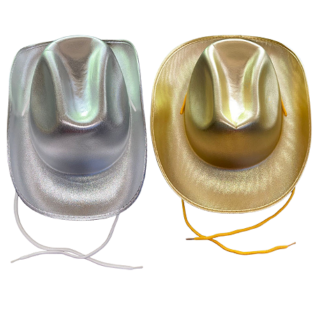 Chapéu Cowboy Metálico Carnaval Fantasia Unissex Cores