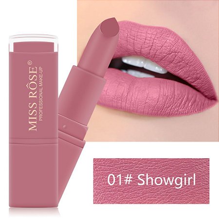 Lipstick Batom Matte Fosco Miss Rose Cor 01 Showgirl