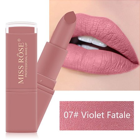 Lipstick Batom Matte Fosco Miss Rose Cor 07 Violet Fatale