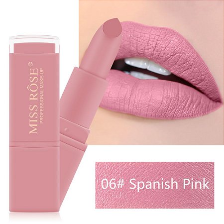 Lipstick Batom Matte Fosco Miss Rose Cor 06 Spanish Pink