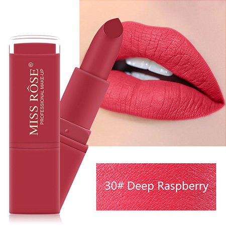Lipstick Batom Matte Fosco Miss Rose Cor 30 Deep Raspberry