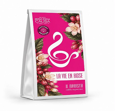 LA VIE EN ROSE - Café com corpo médio, baixa acidez, aroma de rapadura e fundo com notas de chocolate ao leite