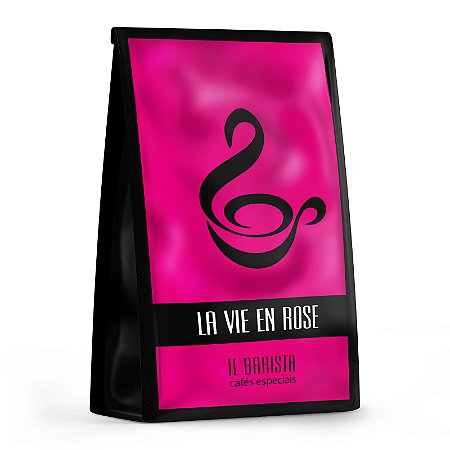 La Vie En Rose - Café com corpo médio, baixa acidez, aroma de rapadura e fundo com notas de chocolate ao leite