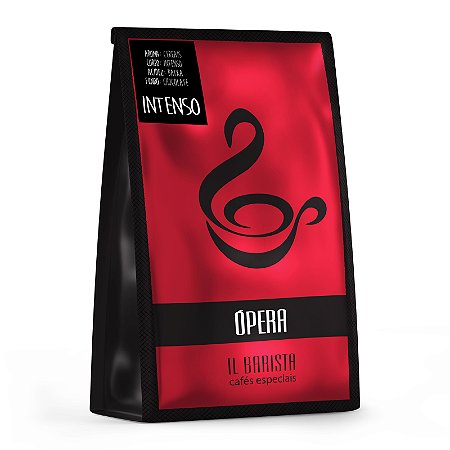 ÓPERA - Café Especial intenso com baixa acidez , aroma de cereal tostado e fundo achocolatado