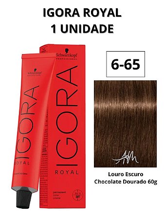 Coloração Igora Royal 6-65 Louro Escuro Marrom Dourado 60g