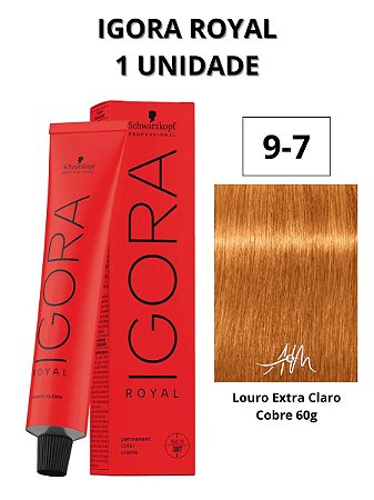 Coloração Igora Royal Louro Extra Claro Cobre 9-7 + Ox 20 V.