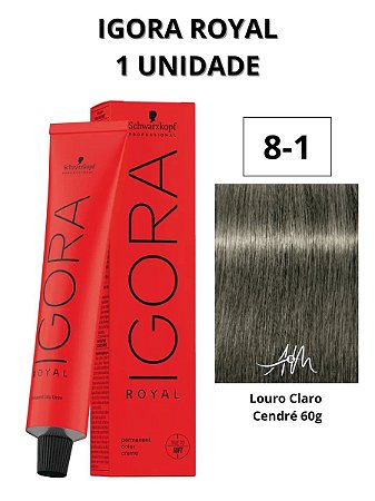 Coloração Igora Royal 8-1 Louro Claro Cinza 60g
