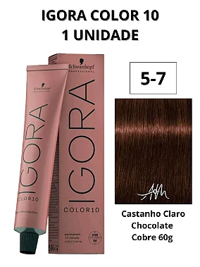 Coloração Igora Color 10 5-7 Castanho Claro Cobre 60g