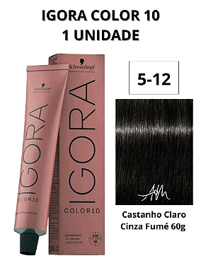 Coloração Igora Color 10 5-12 Castanho Claro Cinza Fumé 60g