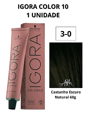 Coloração Igora Color 10 3-0 Castanho Escuro Natural 60g