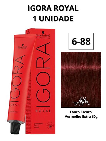 Coloração Igora Royal 6-88 Louro Escuro Vermelho Extra 60g