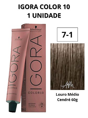 Coloração Igora Color 10 7-1 Louro Médio Cendré 60g