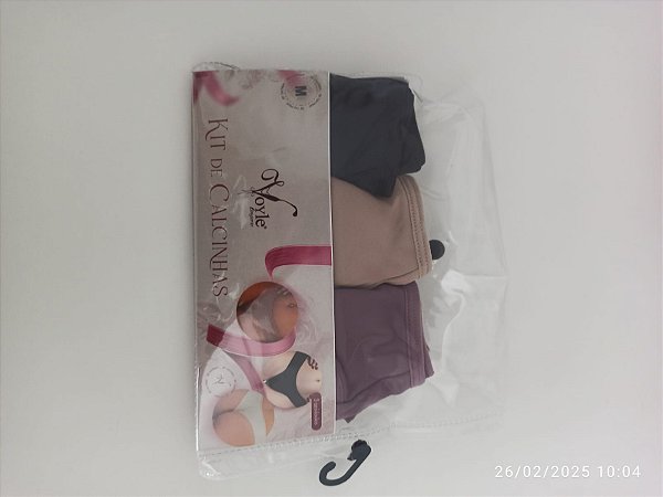 Kit 3 Calcinhas Fio Dental Maitê Pietra (Chocolate, Preto e Lilas)
