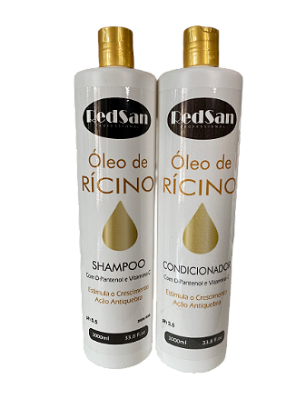 Shampoo E Condicionador Ricíno Kit 1lt Redsan Professional