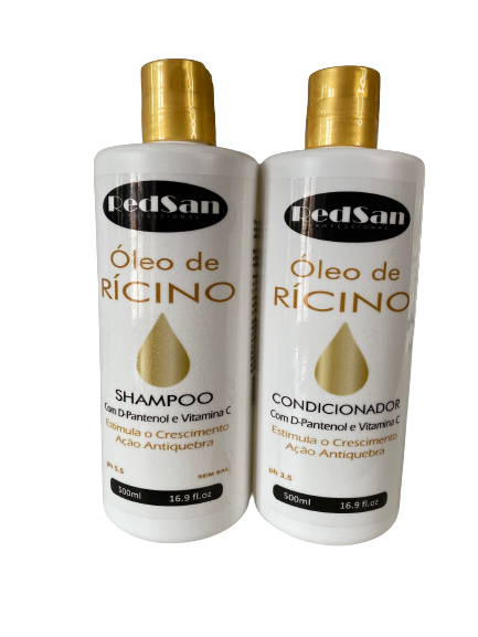 Shampoo E Condicionador Ricíno Kit 500ml Redsan Professional