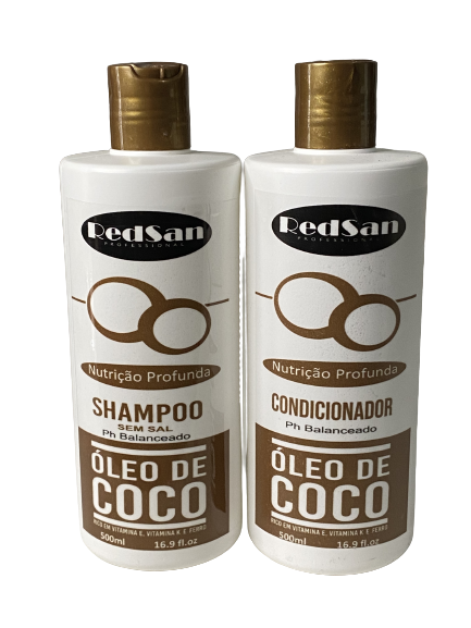 Shampoo E Condicionador Coco Kit 500ml Redsan Professional