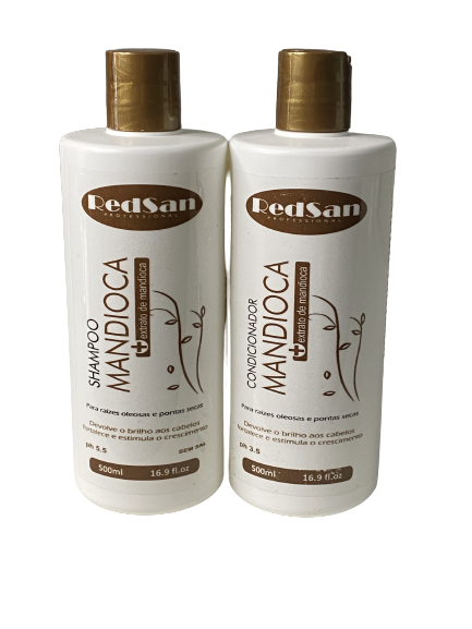 Shampoo E Condicionador Mandioca Kit 500ml Redsan Professional