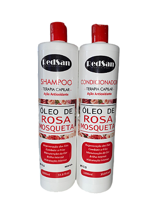 Shampoo e Condicionador Rosa Mosqueta Kit 1lt RedSan Professional