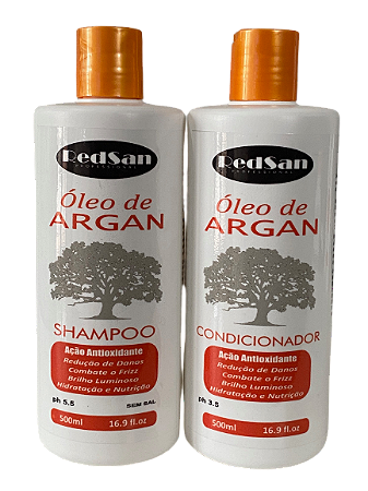 Shampoo e Condicionador Argan Kit 500ml RedSan Professional