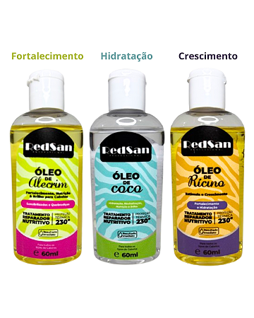Kit Terapia Capilar Óleo de Rícino, Alecrim e Coco - 60ml