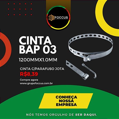CINTA BAP 03 COMPLETA - 1200mm C/PARAFUSO JOTA E PORCA DUPLA