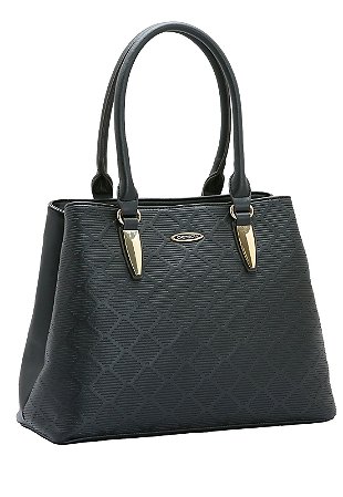 BOLSA FEMININA GEOMETRICO CHENSON PRETO