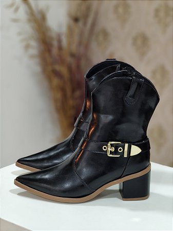 BOTA WESTERN CALF PRETO