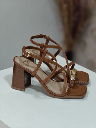 SANDÁLIA FEMININA  SALTO BLOCO GLOW  CASCA