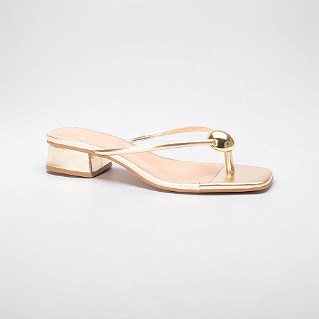 Tamanco Feminino Bloquinho Offline Ouro Light