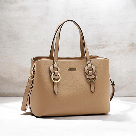 Bolsa Feminina De Mão Com Aça Transversal Clássica Chenson Marrom