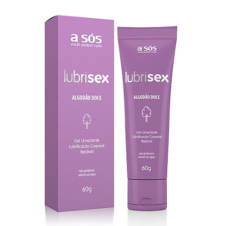 Gel Lubrificante Beijável Lubrisex Algodão Doce - 60 g