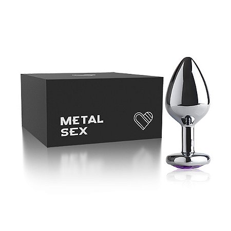 Plug Anal Metal Heart Cromado - 7 cm x 2,5 cm
