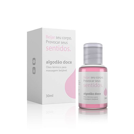 Óleo para Massagem Beijável Função Hot Sentidos Algodão Doce - 30 ml