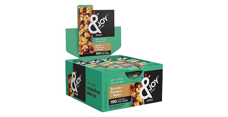 Barra Mixed Nuts Banana Damasco Nozes S/ Aç &Joy 12un x 30g