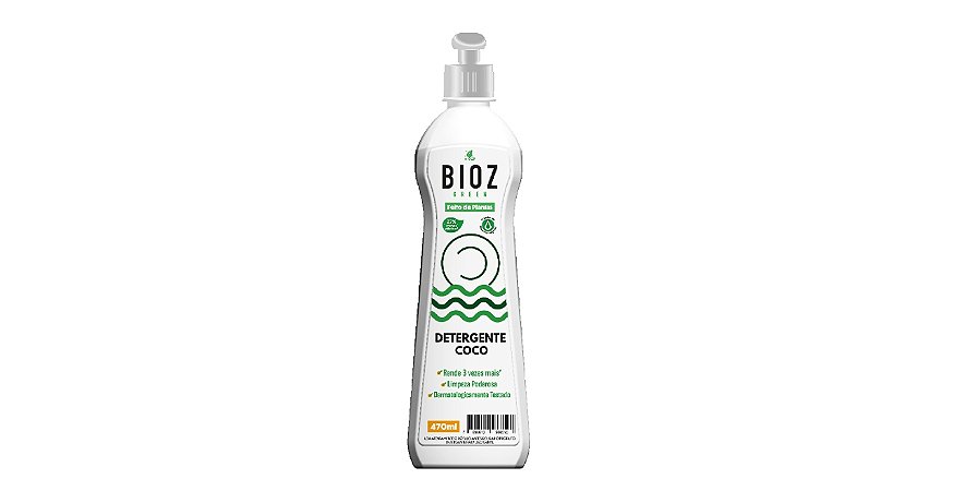 Detergente de Coco Natural Vegano Eco 470ml - Bioz Green
