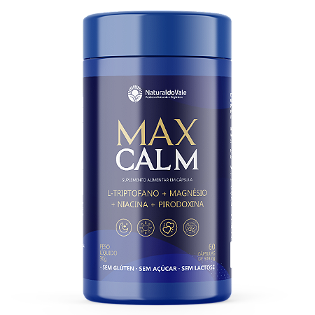 Max Calm L-Triptofano Magnésio 60 Comp - Natural do Vale