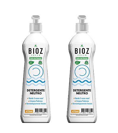 Detergente Neutro Natural Vegano Eco 470ml Bioz Green 2 UN