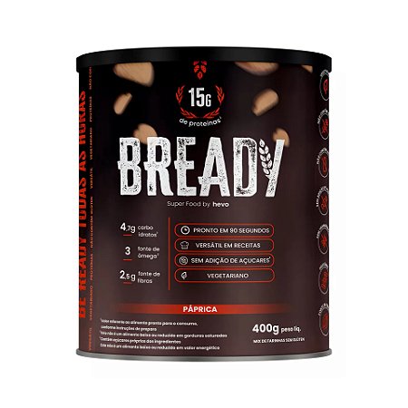 Pão Proteíco Sem glúten sabor Páprica 400g Bready