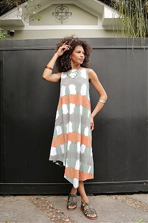 💎 Vestido em Viscolycra Premium com Estampa Manual: Tamanho G