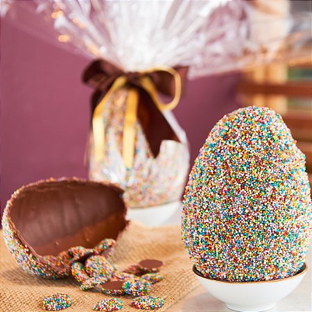 Ovo de Páscoa Dragê 350g - Chocolate ao Leite e Chocolate Amargo