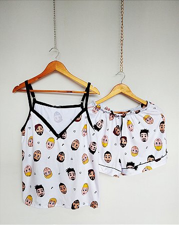 Pijama dos Backstreet Boys de Alcinha preto ou branco