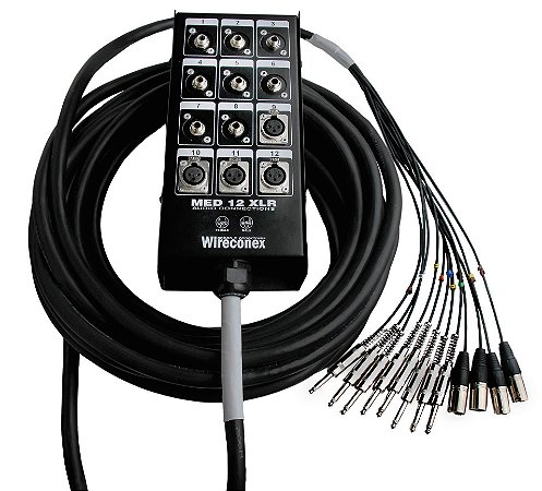 Multicabo 12 vias 8 P10 e 4 XLR