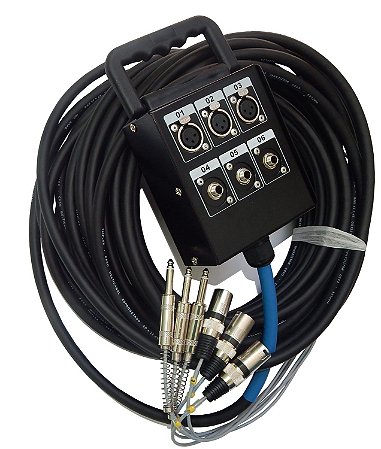 Multicabo 6 vias 3 XLR e 3 P10