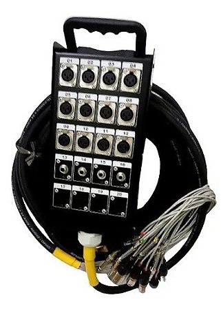 Multicabo 16 vias 12 XLR e 4 P10