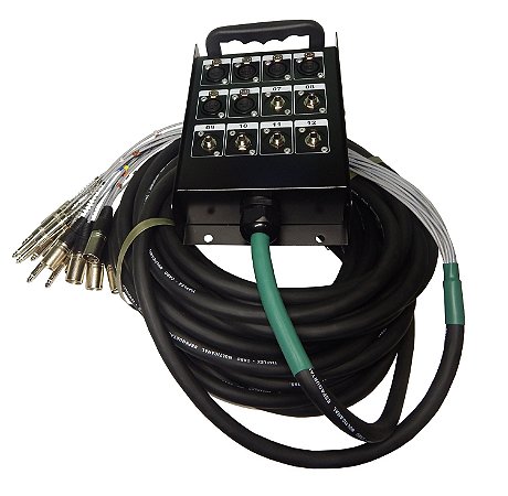 Multicabo 12 vias 15 metros 6 XLR e 6 P10