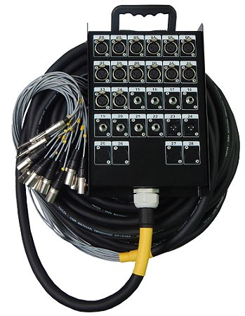 Multicabo Multicanal 24 Vias 40 Metros (12 XLR e 12 P10)