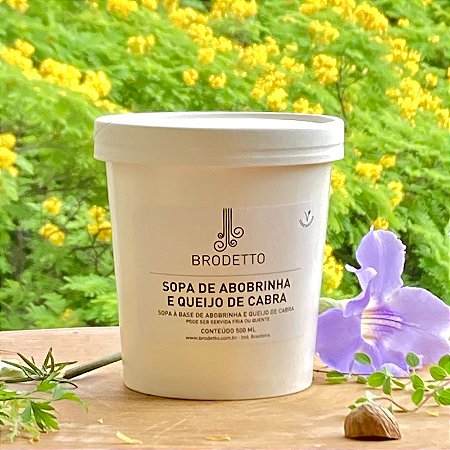 SOPA FRIA DE ABOBRINHA E QUEIJO DE CABRA